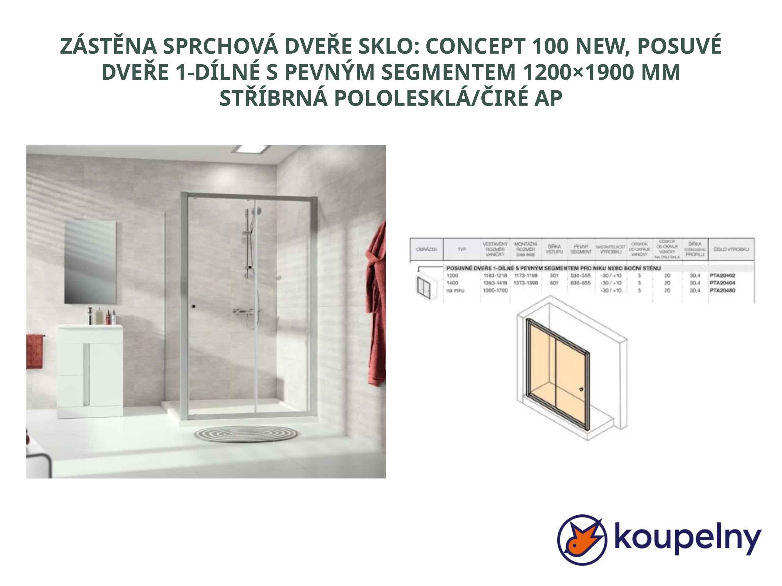 ZÁSTĚNA SPRCHOVÁ DVEŘE SKLO