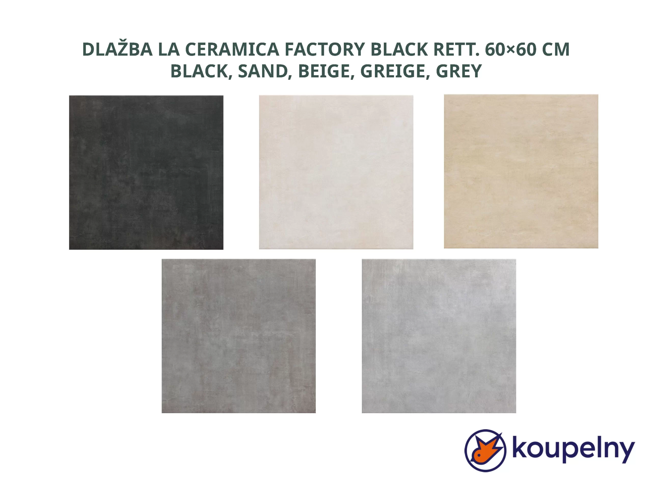 DLAŽBA LA CERAMICA FACTORY BLACK RETT. 60×60 CM